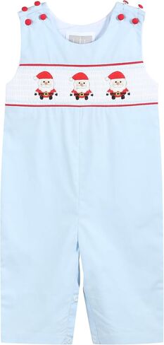 Lil cactus Boys Baby and Toddler Smocked Christmas Overalls in Saudi Arabia
