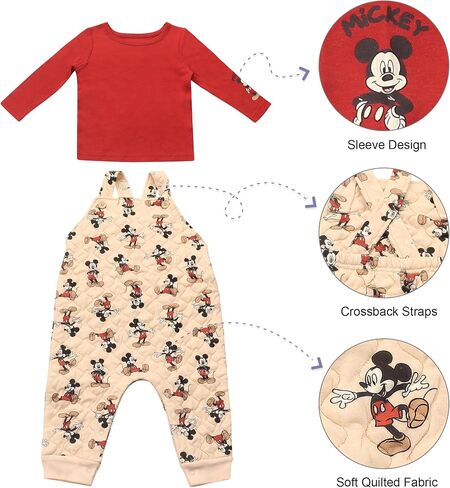 مجموعة ملابس ديزني للأولاد الصغار من Magic Threadz - بلوزة ميكي ماوس وويني ذا بوه بأكمام طويلة وملابس رومبير (0-24 شهرًا) in Kuwait