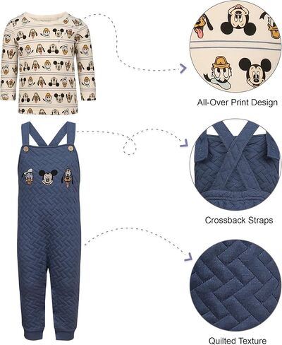 مجموعة ملابس ديزني للأولاد الصغار من Magic Threadz - بلوزة ميكي ماوس وويني ذا بوه بأكمام طويلة وملابس رومبير (0-24 شهرًا) in Kuwait