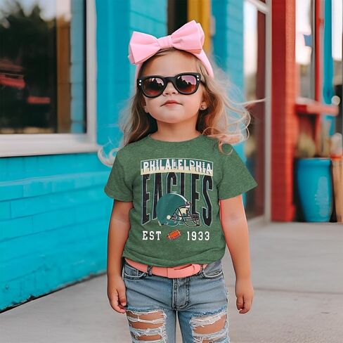 Toddler Girl Boy Football Shirt Sundays are for The Birds Game Day Outfit Kids Football Season Sports Fans Tee Tops in Saudi Arabia