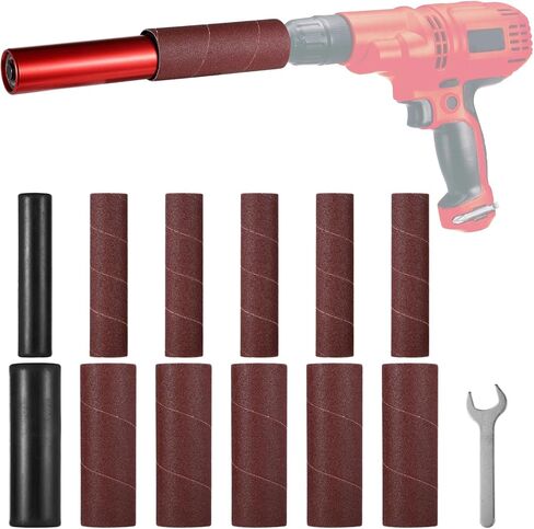 Hand-Held Rubber Sanding Drum, Portable Spindle Sander Drum Set With 10 Pcs Sanding Sleeves, Power Drill Attachment For Wood, Metal, Glass, Plastic, Stone in Saudi Arabia