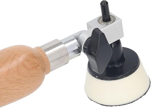 Handheld Bowl Sander Kit, Wooden Handle Bowl Sander Kit with 1in 2in Pads, 50pcs Sanding Discs, Premium Wood Construction, Adjustable Dual Bearing Head, Curved and Flat Surfaces in Saudi Arabia