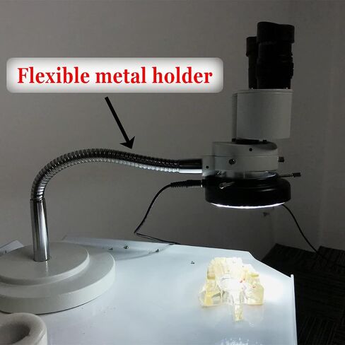 10X Binocular Microscope with LED Light Lamp 360 Rotatable Gooseneck Arm for Dental Lab Workshop Phone PCB Soldering Repair Tool Adjustable Hose in Saudi Arabia