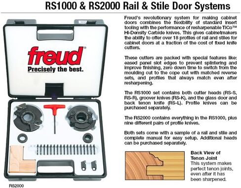 Freud RS2000: 4-7/16" (Dia.) Performance System® Rail and Stile Door System with 1-1/4" bore in Saudi Arabia