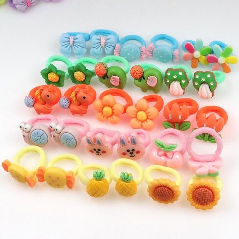 WillingTee 80Pcs Baby Hair Ties for Girls,Cute Small Hair Ties for Thin Hair,40 Pairs Ponytail Holders Elastic Hair Rubber Bands Hair Accessories for baby girls infant toddler kids in Saudi Arabia