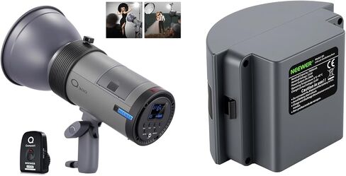 NEEWER Q300 300Ws 2.4G فلاش استوديو خارجي + بطارية احتياطية قابلة لإعادة الشحن لـ Q300/Vision 4/ML300، بطارية 7800 مللي أمبير في الساعة ستروب لايت للتصوير الفوتوغرافي اللاسلكي Monolight مع مشغل لاسلكي مدمج Q in Kuwait