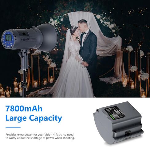 NEEWER Q300 300Ws 2.4G فلاش استوديو خارجي + بطارية احتياطية قابلة لإعادة الشحن لـ Q300/Vision 4/ML300، بطارية 7800 مللي أمبير في الساعة ستروب لايت للتصوير الفوتوغرافي اللاسلكي Monolight مع مشغل لاسلكي مدمج Q in Kuwait