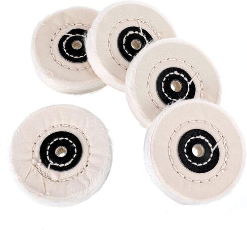 5 Pcs Buffing Wheel for Drill 3 Inch Buffing Pads Cotton Polishing Wheel Include 3/8'' Arbor Abrasive Buffings Wheels sfor Bench Grinder Buffer in Saudi Arabia