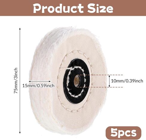 5 Pcs Buffing Wheel for Drill 3 Inch Buffing Pads Cotton Polishing Wheel Include 3/8'' Arbor Abrasive Buffings Wheels sfor Bench Grinder Buffer in Saudi Arabia