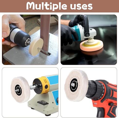 5 Pcs Buffing Wheel for Drill 3 Inch Buffing Pads Cotton Polishing Wheel Include 3/8'' Arbor Abrasive Buffings Wheels sfor Bench Grinder Buffer in Saudi Arabia