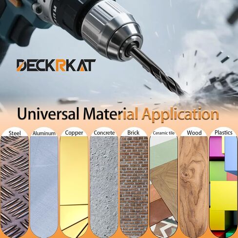 مجموعة لقم مثقاب البناء الأسود المكونة من 6 قطع من DECKRKAT للخرسانة والطوب والبلاط - رأس كربيد، تغيير سريع 1/4 بوصة ساق سداسية (5/32 بوصة، 3/16 بوصة، 1/4 بوصة، 5/16 بوصة، 3/8 بوصة، 1/2 بوصة) مع حقيبة تخزين in Kuwait