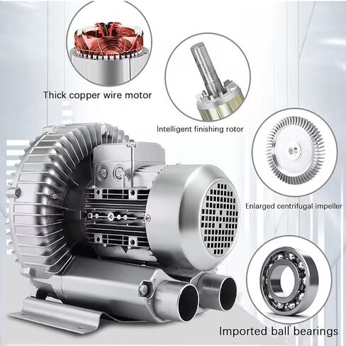 Single Phase (Large Airflow Type) Turbine Blower, 110V 120W Regenerative Blower Industrial Vacuum Pump, Single Phase High-Pressure Vortex Ring Blower in Saudi Arabia
