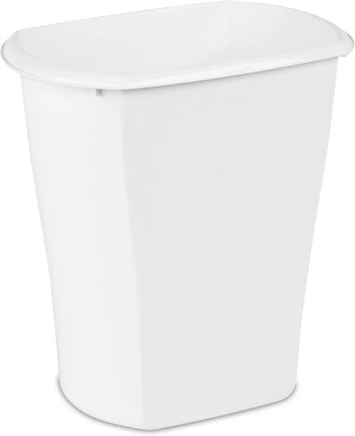 (2 Pack) 3 Gallon Wastebasket, Open Plastic Trash Can for Small Spaces and Bathrooms, White in Saudi Arabia