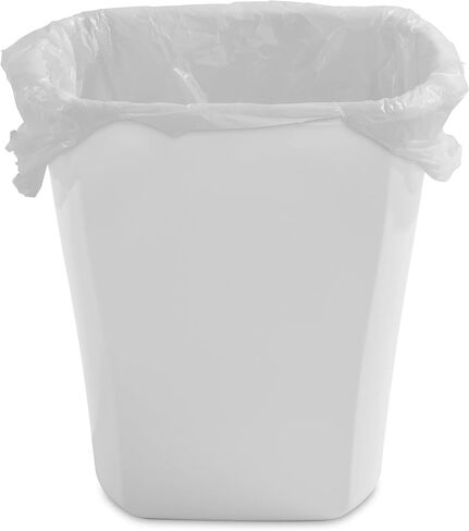 (2 Pack) 3 Gallon Wastebasket, Open Plastic Trash Can for Small Spaces and Bathrooms, White in Saudi Arabia