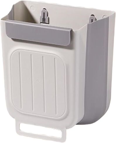 Wall Mounted Trash Can, Foldable Under Sink Design, Size 27.5x25x16cm, Cabinet Door Bin, Kitchen Waste Container, Space Saving Feature, for Bathroom Garage Apartment in Saudi Arabia