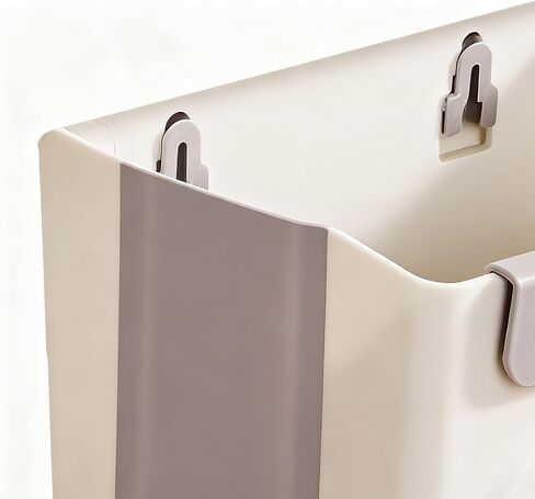 Wall Mounted Trash Can, Foldable Under Sink Design, Size 27.5x25x16cm, Cabinet Door Bin, Kitchen Waste Container, Space Saving Feature, for Bathroom Garage Apartment in Saudi Arabia