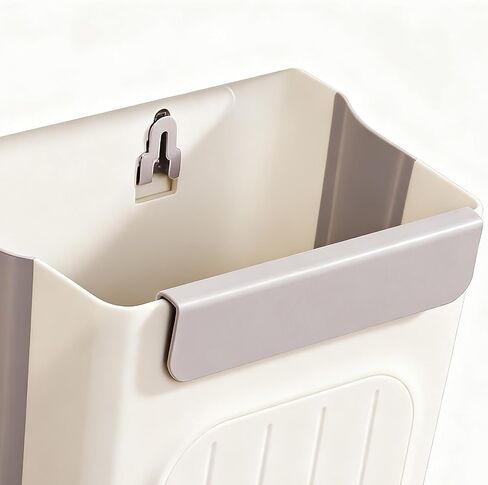 Wall Mounted Trash Can, Foldable Under Sink Design, Size 27.5x25x16cm, Cabinet Door Bin, Kitchen Waste Container, Space Saving Feature, for Bathroom Garage Apartment in Saudi Arabia
