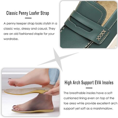 KORDAL Women's Comfortable Classic Penny Loafers Leather Sneakers Casual Slip On Dress Shoes Office Work Everyday Walking Flats Driving Shoes for Women in Saudi Arabia
