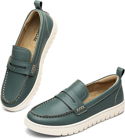 KORDAL Women's Comfortable Classic Penny Loafers Leather Sneakers Casual Slip On Dress Shoes Office Work Everyday Walking Flats Driving Shoes for Women in Saudi Arabia