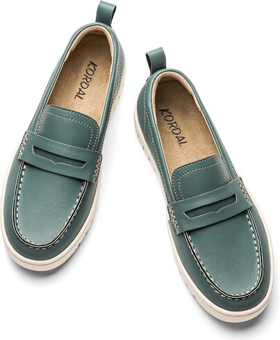 KORDAL Women's Comfortable Classic Penny Loafers Leather Sneakers Casual Slip On Dress Shoes Office Work Everyday Walking Flats Driving Shoes for Women in Saudi Arabia