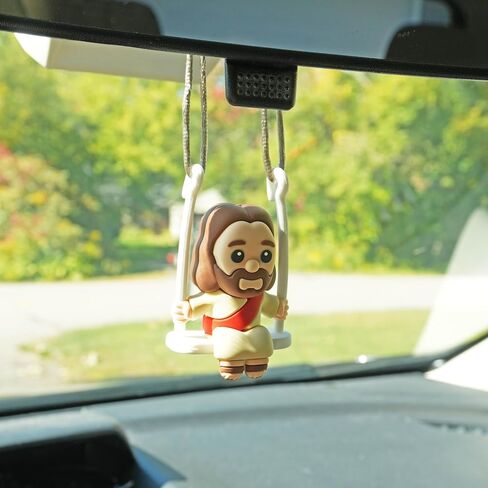 Funny Hanging Mirror Swing – Quirky and Unique Decor for Car Rearview Mirror, Bedroom or Living Room - Alien in Saudi Arabia