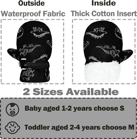 YMYDYFC Toddler Mittens 2 Pack Baby Waterproof Gloves Toddler Snow Gloves Kids Winter Mitten For Boy Girl Kids Ski Mitten in Saudi Arabia