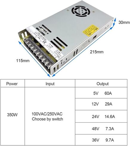 LRS-350 تحويل التيار الكهربائي AC إلى DC 12V 24V 36V 48V LRS-350-5 LRS-350-12 LRS-350-15 LRS-350-24 LRS-350-36 LRS-350-48(24V) in Kuwait