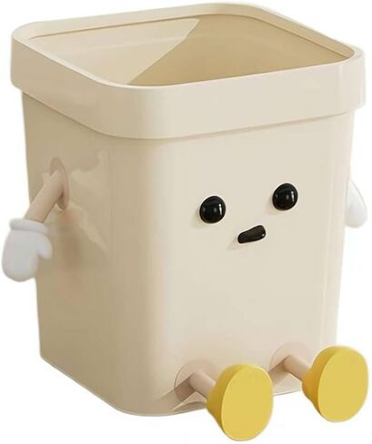 Cartoon Trash Can - PP Kids Trash Bin with Inner Bag Retaining Ring, Rounded Corners for Bedroom Bathroom Study (Standing Style M) in Saudi Arabia