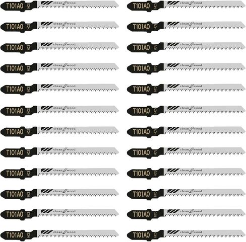 25Pack T101AO T-Shank Jigsaw Blades - 3.2 Inch 20 TPI Contractor Jig Saw Blades Set Made with High Speed Carbon Steel Curved Fine Finish Cutting Wood Boards PVC Plastic(25Pcs-T101AO for Wood&Plastic) in Saudi Arabia