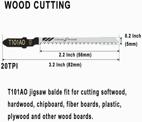 25Pack T101AO T-Shank Jigsaw Blades - 3.2 Inch 20 TPI Contractor Jig Saw Blades Set Made with High Speed Carbon Steel Curved Fine Finish Cutting Wood Boards PVC Plastic(25Pcs-T101AO for Wood&Plastic) in Saudi Arabia