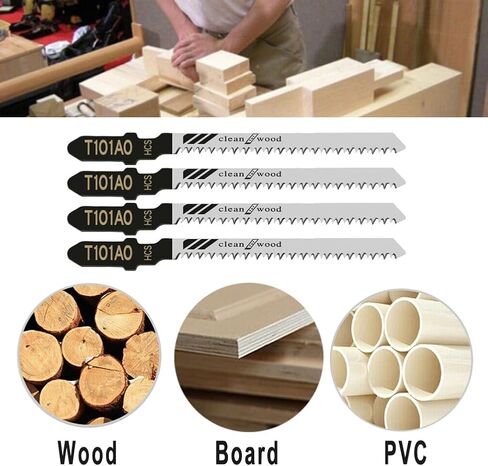25Pack T101AO T-Shank Jigsaw Blades - 3.2 Inch 20 TPI Contractor Jig Saw Blades Set Made with High Speed Carbon Steel Curved Fine Finish Cutting Wood Boards PVC Plastic(25Pcs-T101AO for Wood&Plastic) in Saudi Arabia
