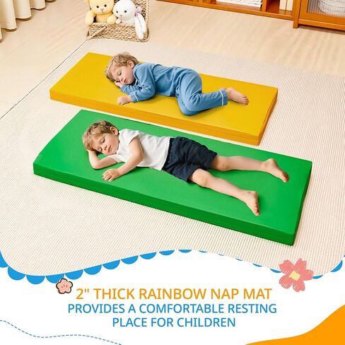 سجادات قيلولة، 6 قطع من سجادات قيلولة الأطفال الصغار لمرحلة ما قبل المدرسة، سجادة راحة للأطفال مقاس 5 سم مناسبة للفتيات والأولاد، سرير محمول للأطفال الصغار رائع للسفر والمنزل in Kuwait