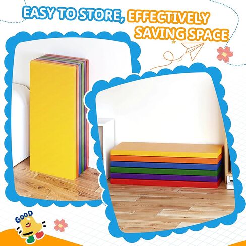 سجادات قيلولة، 6 قطع من سجادات قيلولة الأطفال الصغار لمرحلة ما قبل المدرسة، سجادة راحة للأطفال مقاس 5 سم مناسبة للفتيات والأولاد، سرير محمول للأطفال الصغار رائع للسفر والمنزل in Kuwait