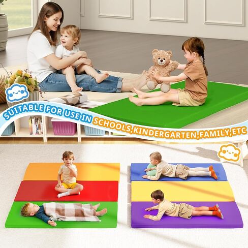 سجادات قيلولة، 6 قطع من سجادات قيلولة الأطفال الصغار لمرحلة ما قبل المدرسة، سجادة راحة للأطفال مقاس 5 سم مناسبة للفتيات والأولاد، سرير محمول للأطفال الصغار رائع للسفر والمنزل in Kuwait