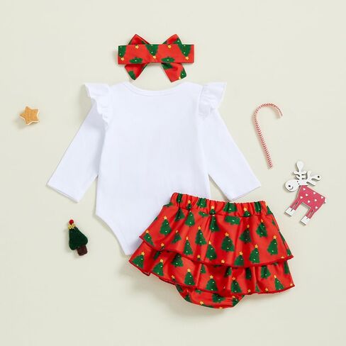 Baby Girl Half Birthday Outfit Strawberry Romper Long Sleeve Bodysuit Shorts Skirt Set Infant Fall Winter Clothes in Saudi Arabia