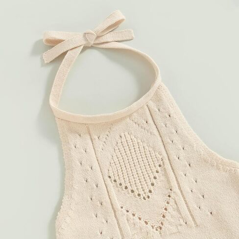 TheFound Toddler Baby Girls Knitted Outfit Tie-up Tank Top Elastic Waist Flower Shorts Summer Clothes 6 12 18 24 Months 2t 3t in Saudi Arabia