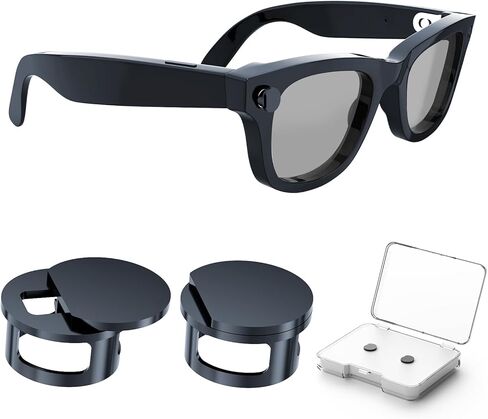 2 حزمة من غطاء حجب ضوء LED لملحقات نظارات Ray Ban Meta، مادة معدنية تعتيم أغطية فلاش LED متوافقة مع نظارات Way-farer وSkyler وHeadliner وOakley الذكية in Kuwait