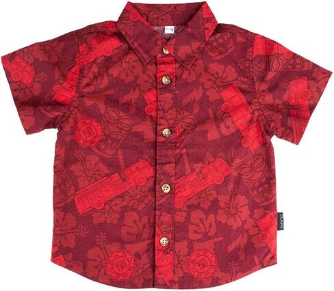 LAPG Infant, Newborn, Baby Short Sleeve Button Up Shirt, Baby Hawaiian Shirt, Button Up Shirt for Babies in Saudi Arabia