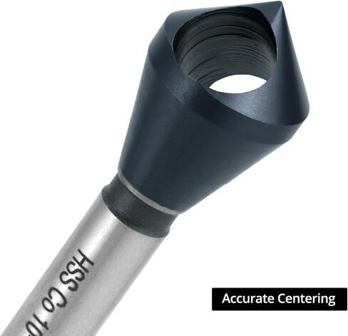 QWORK 4PCS Cobalt Single-End Countersink Chamfer Tool Set, M35 High-Speed Steel, 90° Cutting Angle in Saudi Arabia