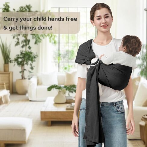 Baby Ring Sling Wrap, Lightweight Baby Carrier Sling Toddler Sling, Cotton Infants Wraps Carrier (7-35 lbs) for Toddlers, Cream in Saudi Arabia