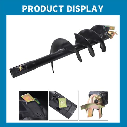 Silscvtt 12" x 48" Auger Drill Bit Replacement for Column Hole Excavator, 2-inch Hexagonal Connection, Black in Saudi Arabia