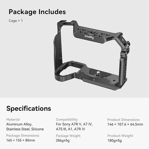 SmallRig A7 IV / A7R IV / A7R V / A7S III / A1 Camera Cage with Built-in Slot for AirTag, for Sony Alpha 7R V / 7 IV / 7S III / 1 / 7R IV in Saudi Arabia