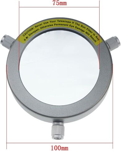 Astromania Deluxe Filter 100mm Adjustable Metal Cap for Telescope Tubes with Outer Diameter from 70mm to 92mm Aperture 75mm in Saudi Arabia