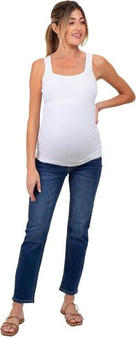 PinkBlush Navy Dark Wash Slim Straight Maternity Jeans in Saudi Arabia