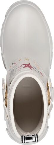 KARL LAGERFELD Women's Ranelle Lug Sole Rainboot with Graffiti Design Combat Boot in Kuwait