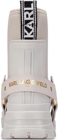 KARL LAGERFELD Women's Ranelle Lug Sole Rainboot with Graffiti Design Combat Boot in Kuwait