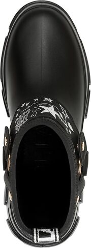 KARL LAGERFELD Women's Ranelle Lug Sole Rainboot with Graffiti Design Combat Boot in Kuwait