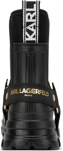 KARL LAGERFELD Women's Ranelle Lug Sole Rainboot with Graffiti Design Combat Boot in Kuwait