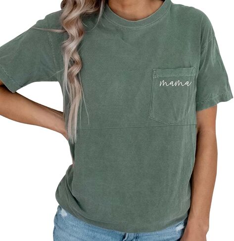 Breastfeeding Shirts for Women Mama Zipper Nursing Tops Distressed Maternity Tees Pregnancy Clothes with Pocket in Kuwait