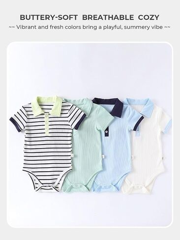 ملابس داخلية للأطفال الصغار من Enfants Cheris Polo بأكمام قصيرة وياقة من نوع Preppy من عمر 3 إلى 24 شهرًا in Kuwait
